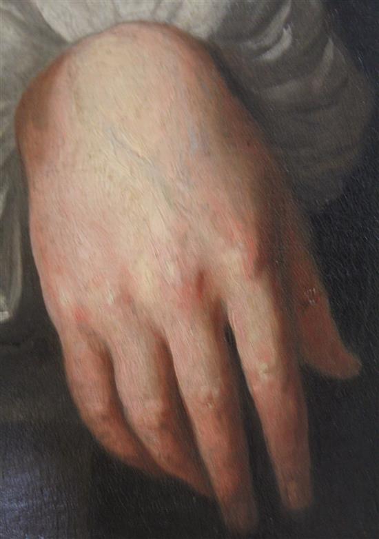 Follower of Richard Wilson (1714-1782), oil on canvas, half-length portrait of a gentleman